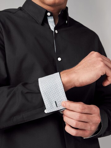 Next Slim fit Button Up Shirt in Black