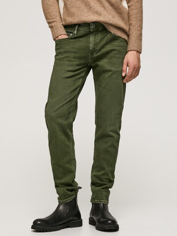 Coupe slim Jean 'STANLEY' Pepe Jeans en vert : devant