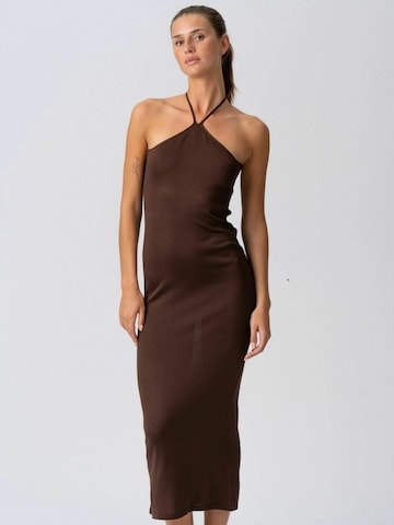 TEESHOPPEN Dress ' Jasmin ' in Braun: Vorderseite