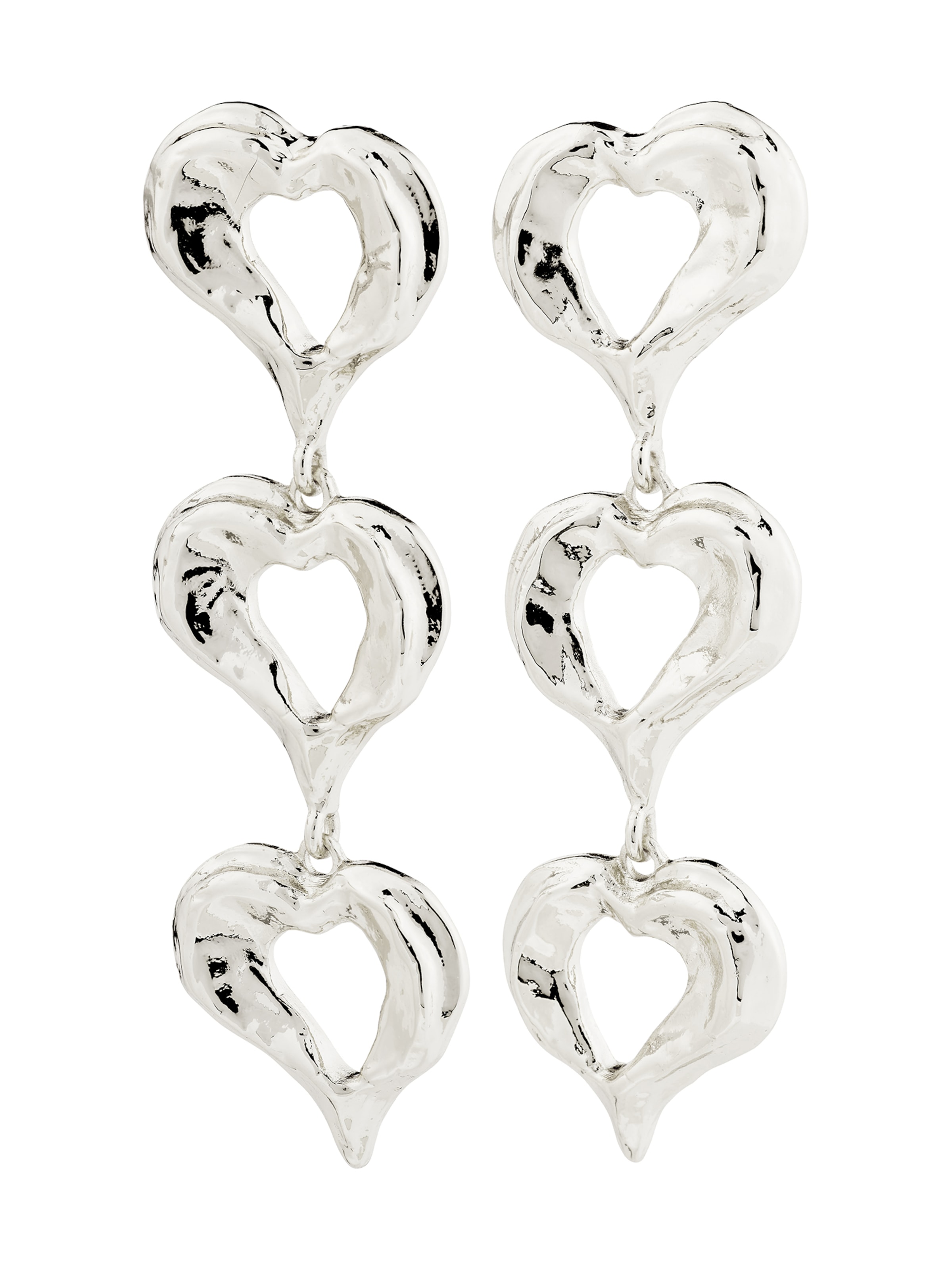 Pilgrim Náušnice ' Tide ' – stříbrná: přední strana