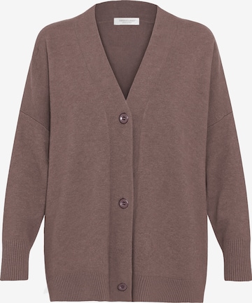 SASSYCLASSY Oversizestrickjacke in Grau: Vorderseite