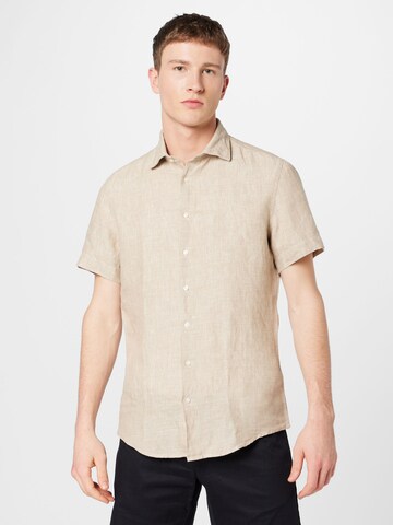 SEIDENSTICKER Regular fit Button Up Shirt in Beige: front
