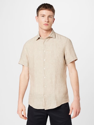 Coupe regular Chemise SEIDENSTICKER en beige : devant