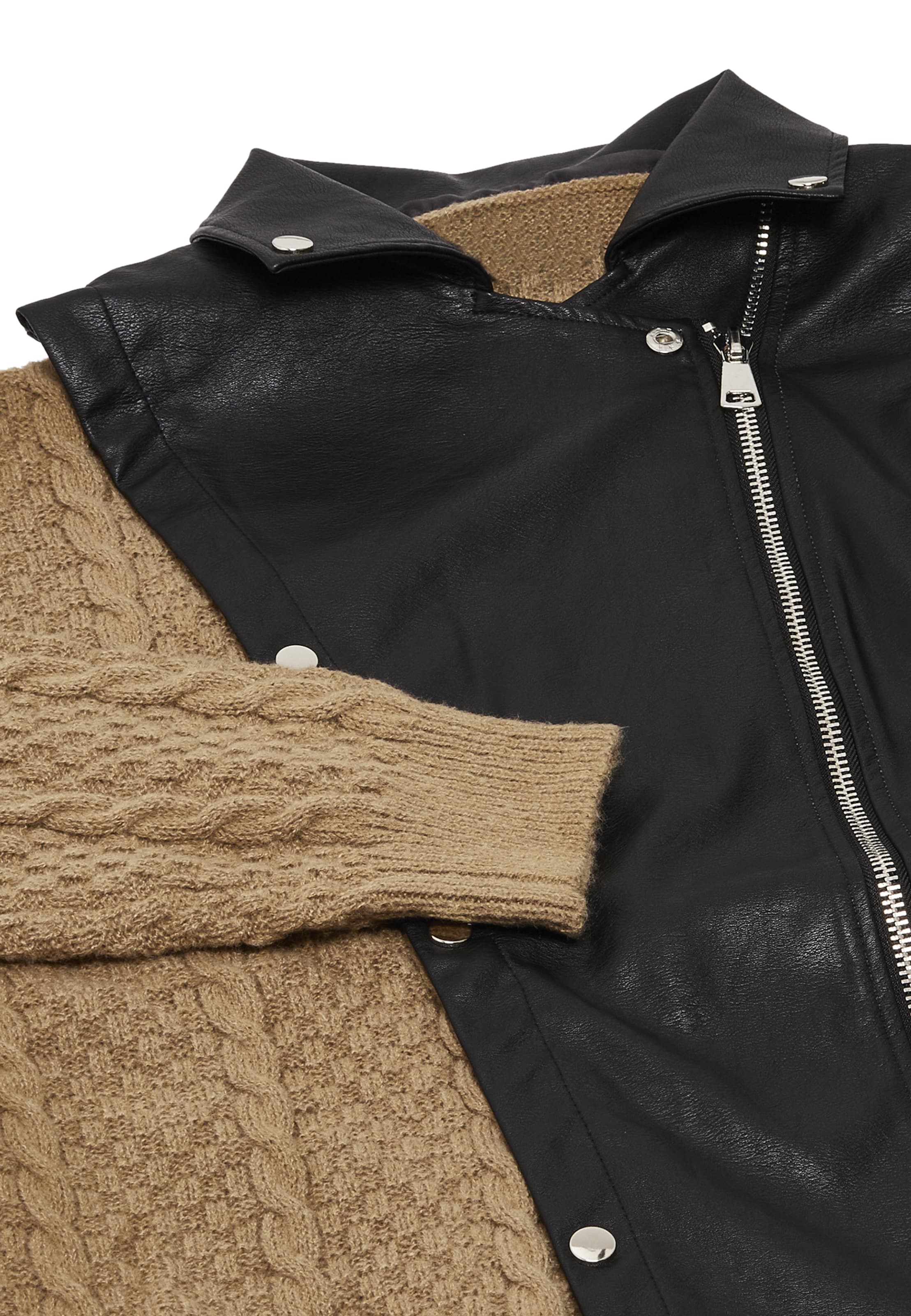 NAEMI - Casaco de malha em castanho