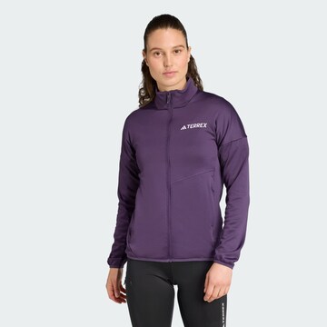 ADIDAS TERREX Functionele fleece jas 'Xperior' in Lila: voorkant