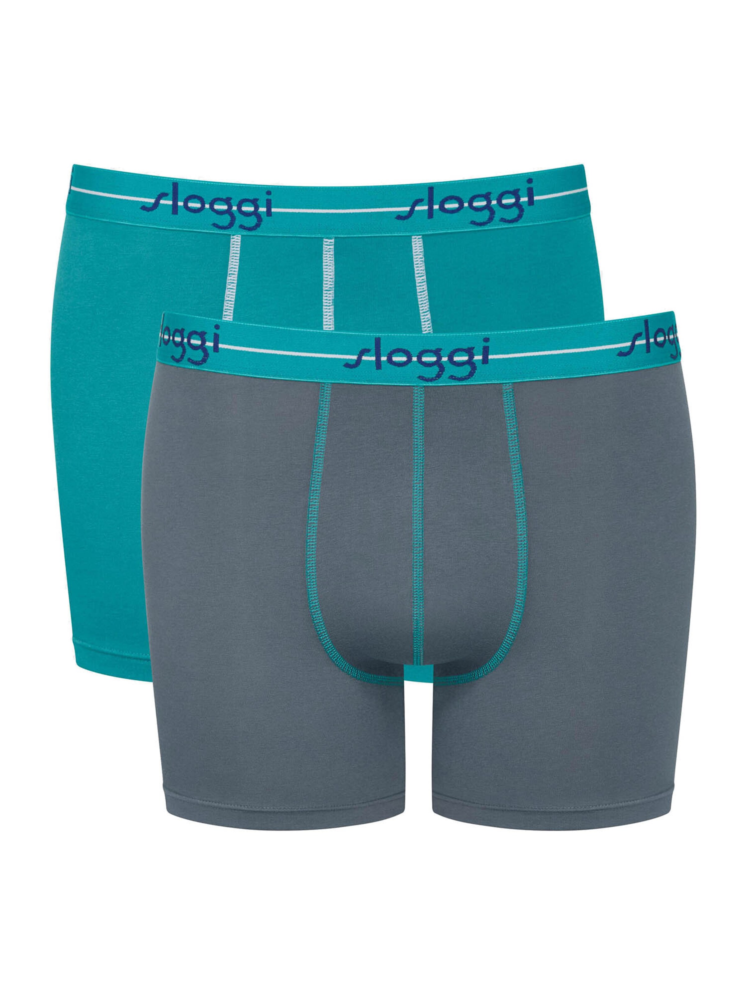 SLOGGI Langer Boxer ' Blue Start ' in Blau: Vorderseite
