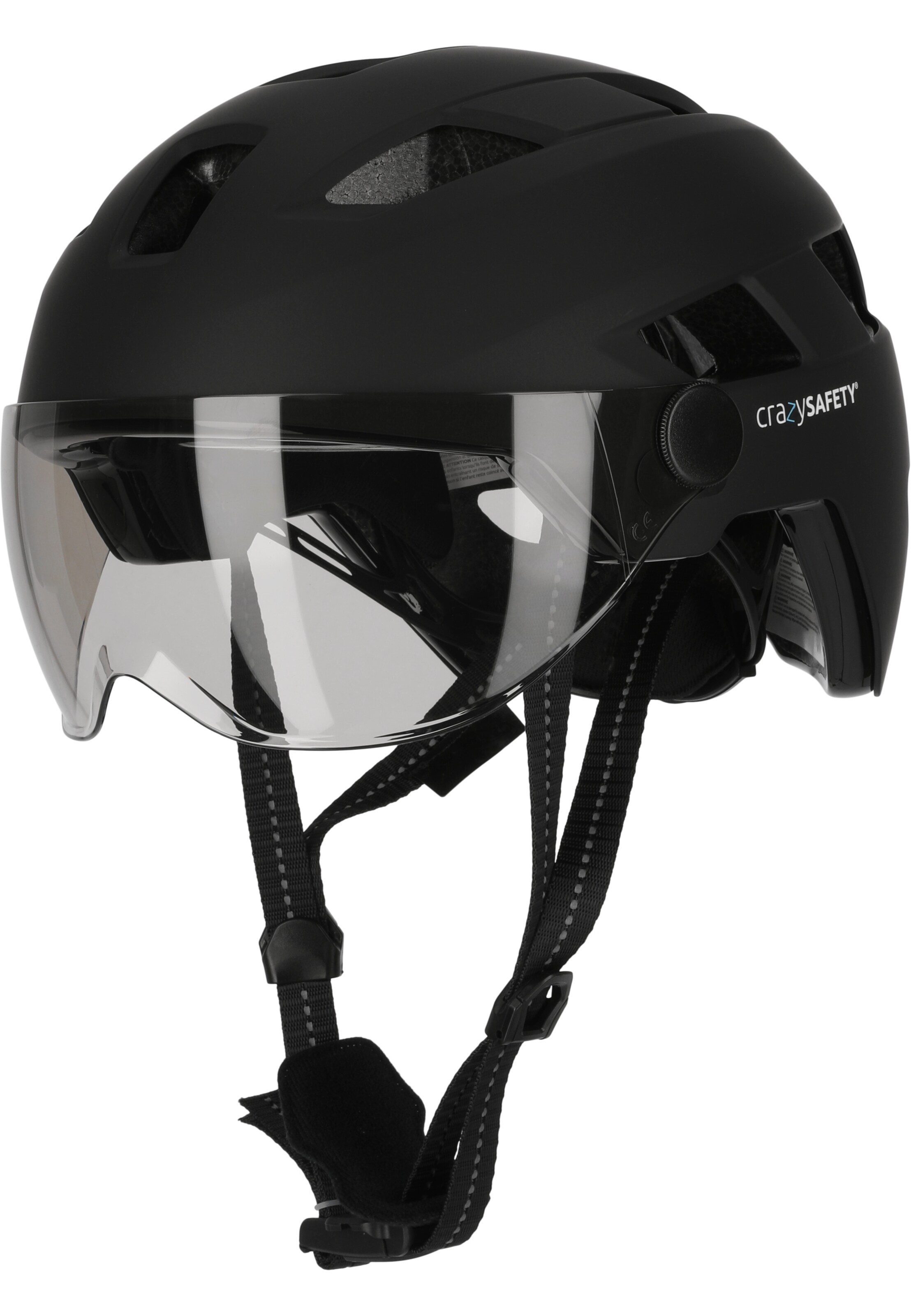 Crazy Safety Helmet 'Oak' in Black: front