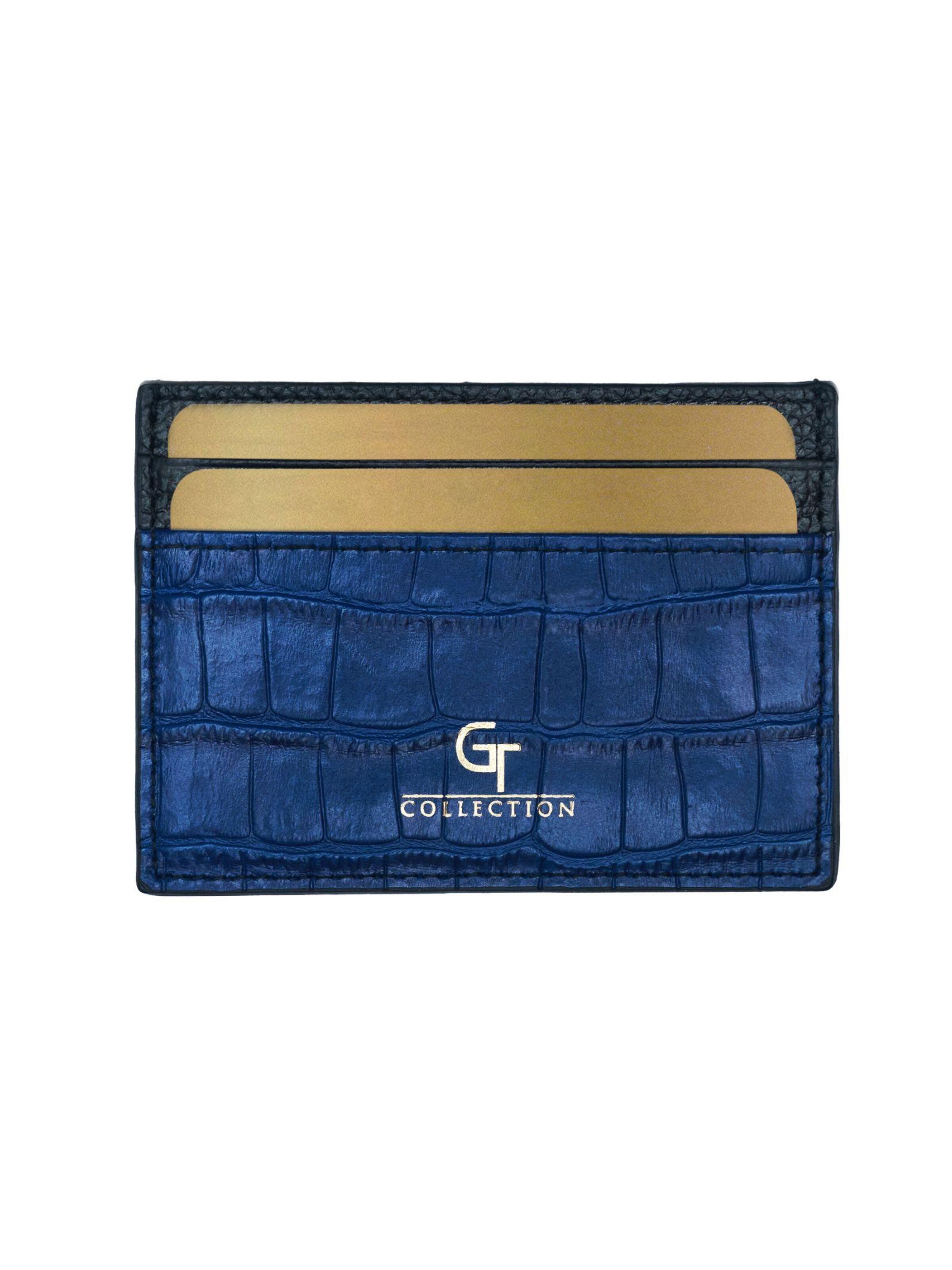 GT Collection Etui 'CROC ELITE' in Blauw: voorkant