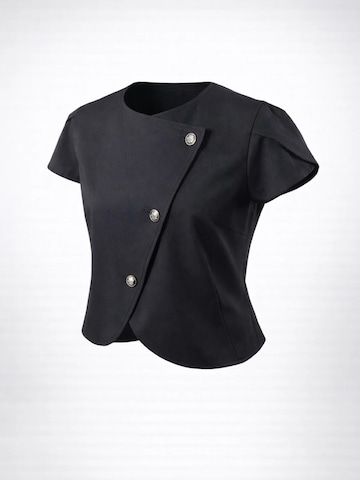 Veste bavaroise 'Black Asymmetrical Jacket with Tulip Sleeves' BIBI SAKALIEVA en noir
