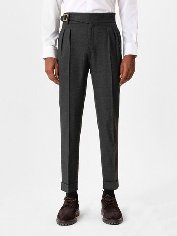Antioch Tapered Pleat-front trousers 'Abelard' in Grey: front