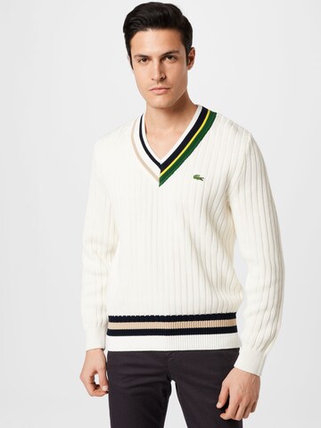 LACOSTE Sweater in White: front