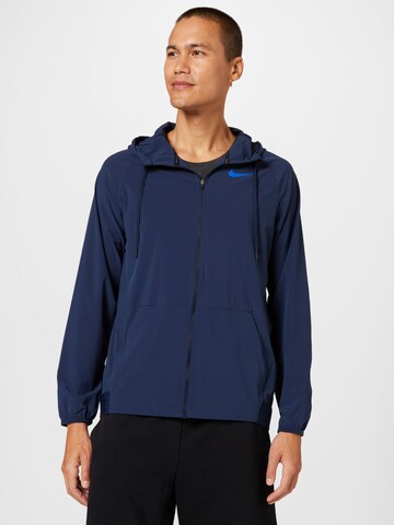 NIKE Athletic Jacket 'FLEX VENT MAX' in Blue: front