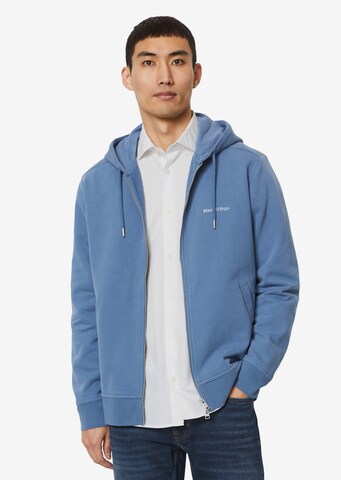 Marc O'Polo Zip-Up Hoodie in Blue: front