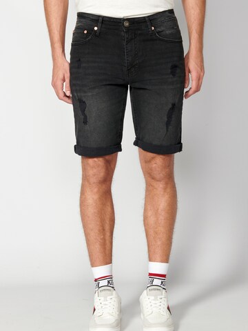 KOROSHI Regular Jeans in Black: front