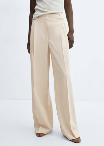 Loosefit Pantalon à plis 'Merida' MANGO en beige : devant