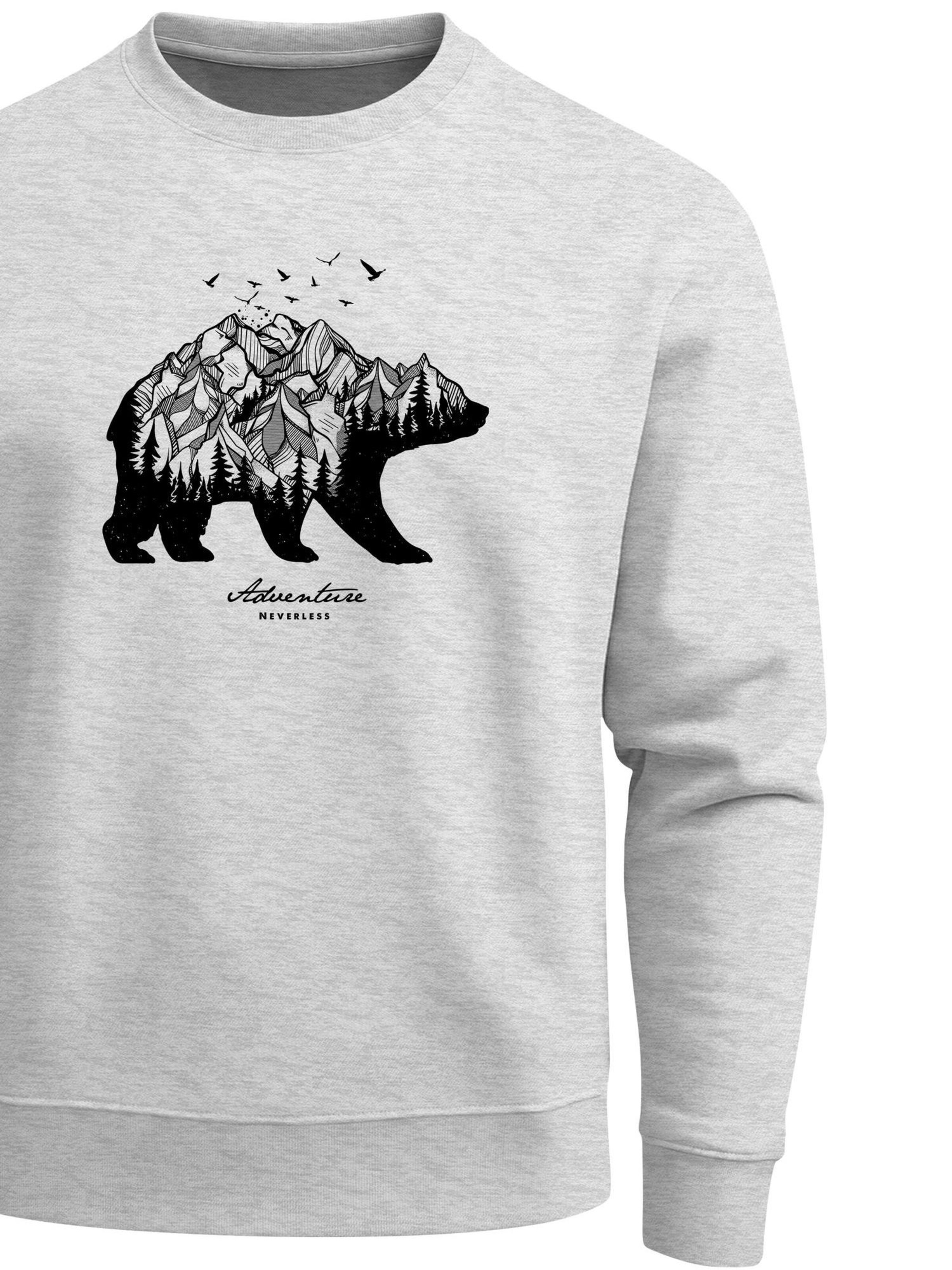 Neverless Sweatshirt 'Mountain Bear' in Grey