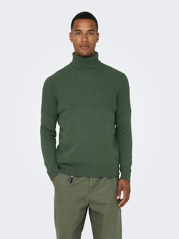 Pull-over Only & Sons en vert : devant