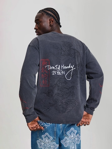Ed Hardy Koszulka 'Flying Twin Dragon' w kolorze szary
