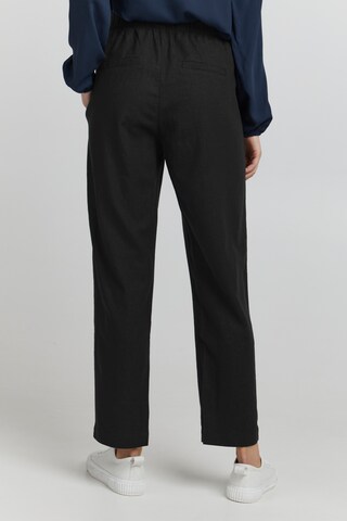 Oxmo Tapered Leinenhose in Schwarz