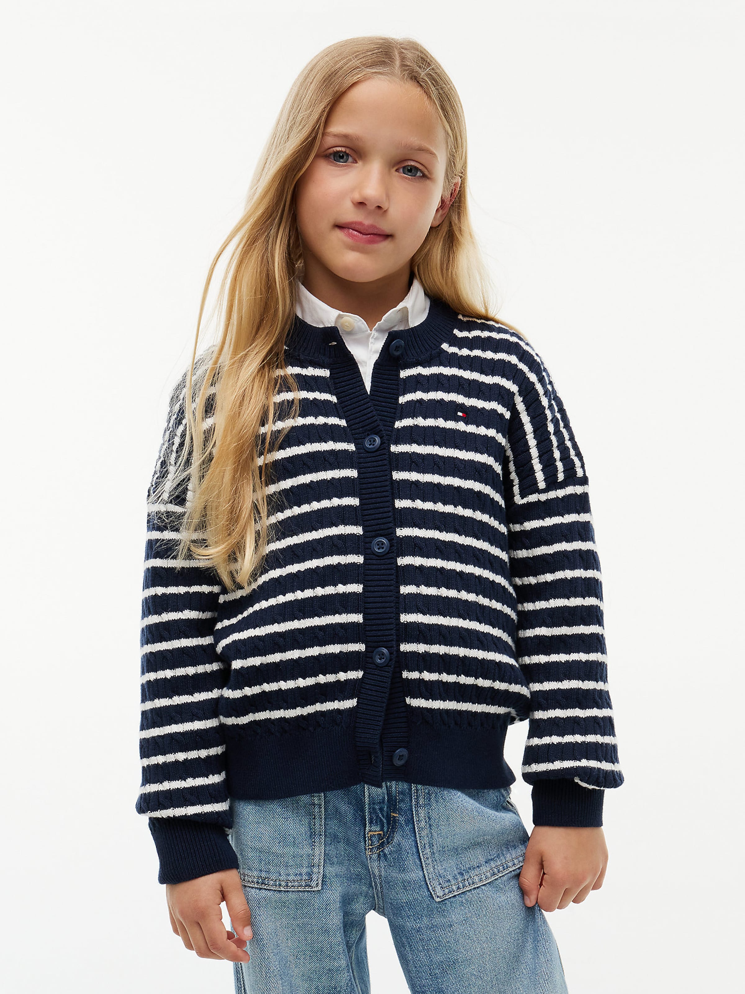 TOMMY HILFIGER Knit cardigan in Blue: front