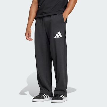 ADIDAS SPORTSWEAR Loose fit Sports trousers in Black: front