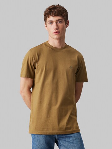T-Shirt Calvin Klein Jeans en marron : devant