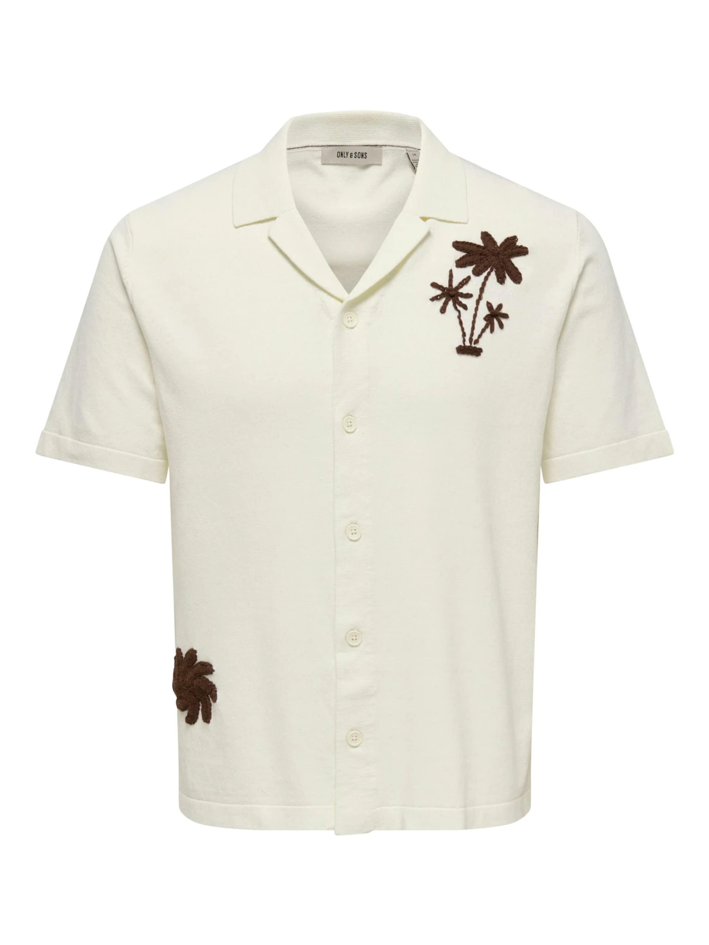 Only & Sons Comfort fit Button Up Shirt 'Milo' in White: front