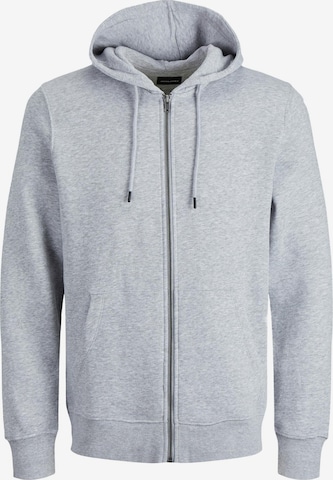 JACK & JONES Zip-Up Hoodie 'Star' in Grey: front