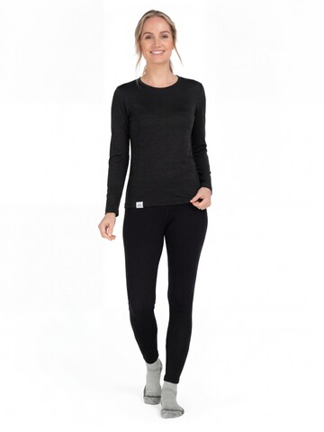 Alpenwert Shirt 'Longsleeve Damen Merino' in Black