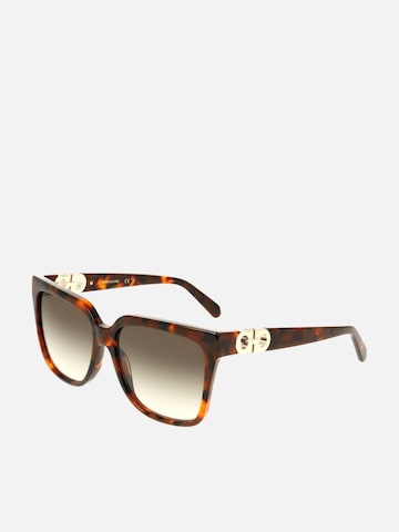 FERRAGAMO - Gafas de sol en marrón: frente