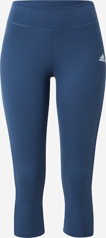 ADIDAS PERFORMANCE Skinny Workout Pants in Blue: front