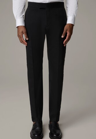 Coupe slim Pantalon à plis 'Matt' STRELLSON en noir : devant