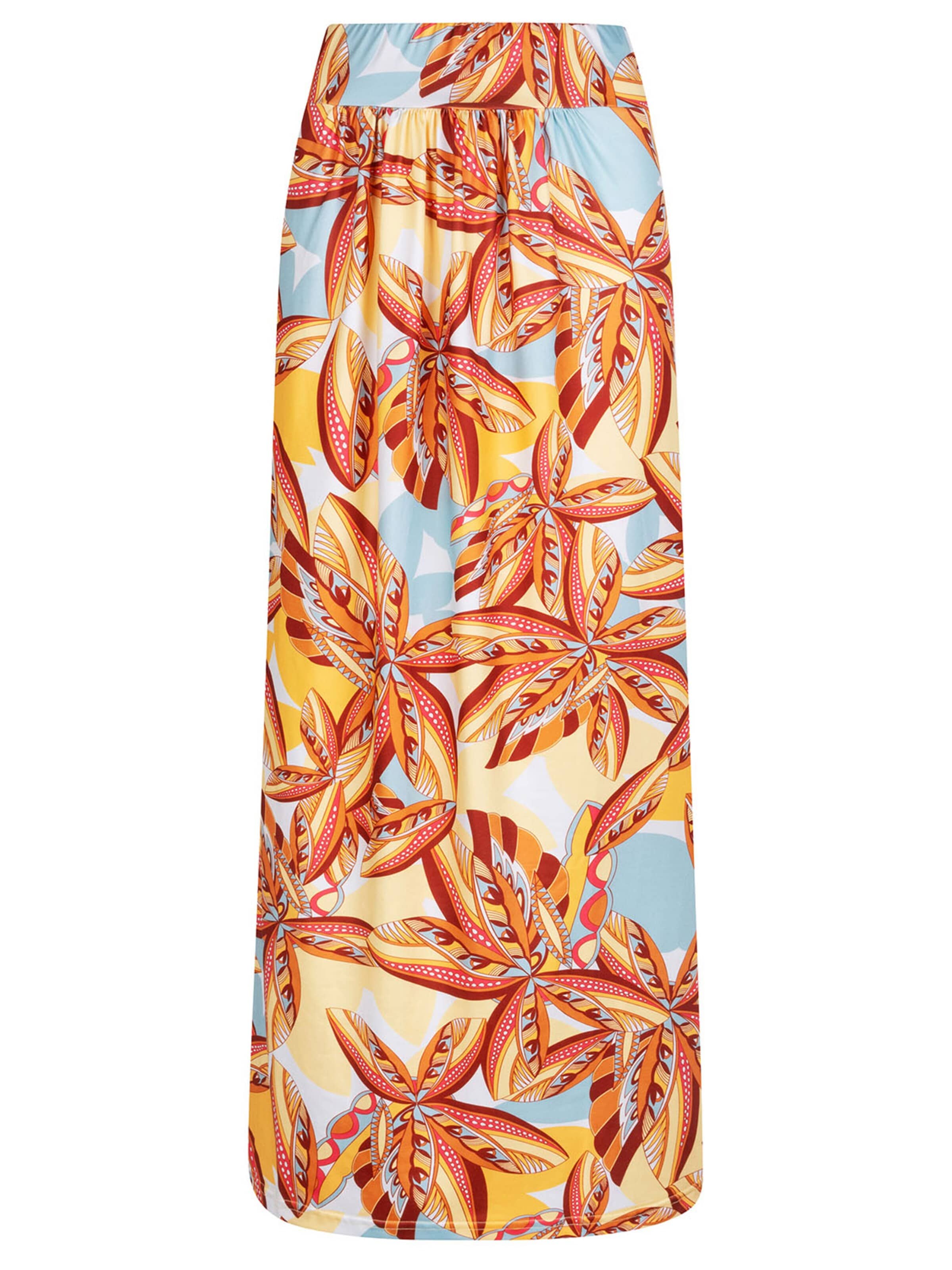 Chic by Lirette Rok 'Maxi skirt Palm' in Geel: voorkant