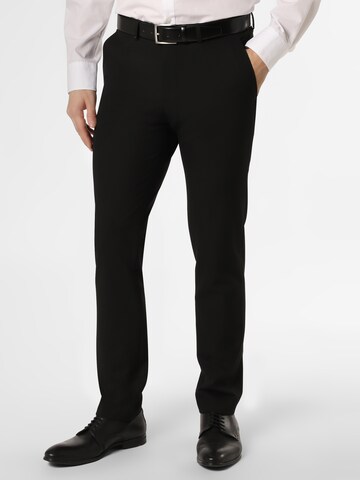 Finshley & Harding Slim fit Pleated Pants ' Kalifornia ' in Black: front