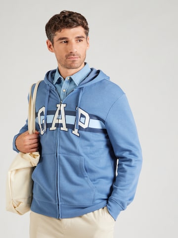 GAP Sweatvest 'HERITAGE' in Blauw: voorkant