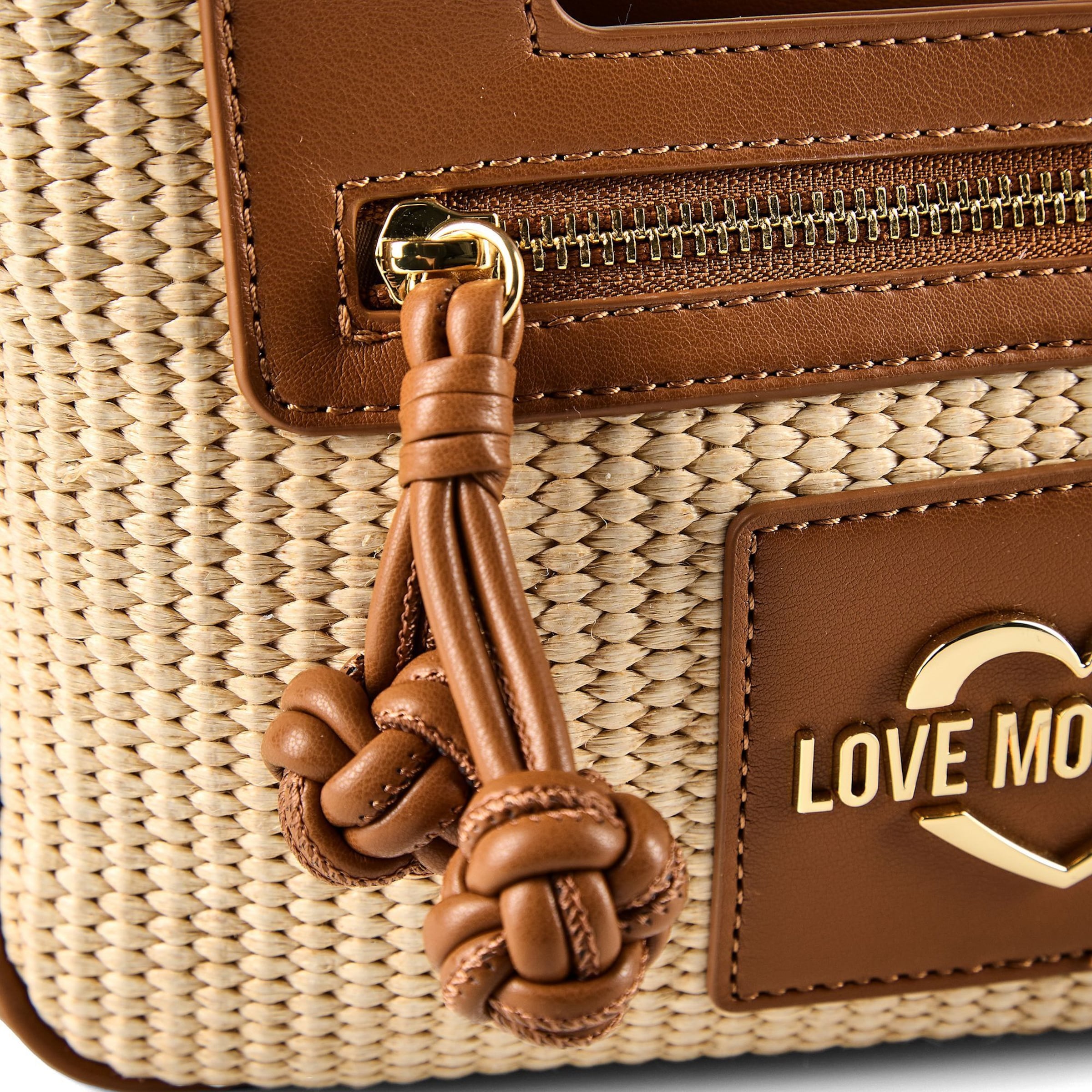 Borsa a mano 'Straw Chic' di Love Moschino in marrone