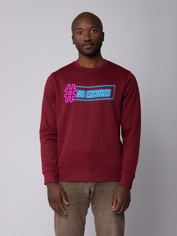 Felpa 'No Excuses' di Watapparel in rosso: frontale
