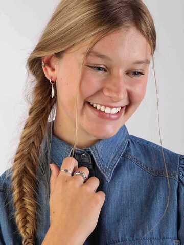 Boucles d'oreilles Lucardi en argent : devant