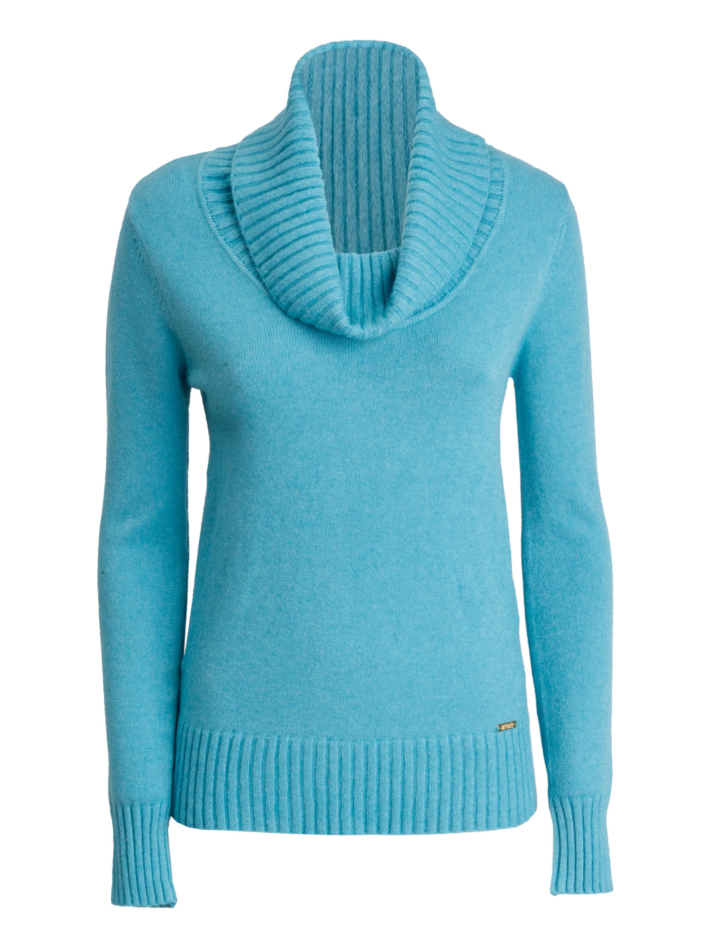 Influencer Pullover in Blau: Vorderseite