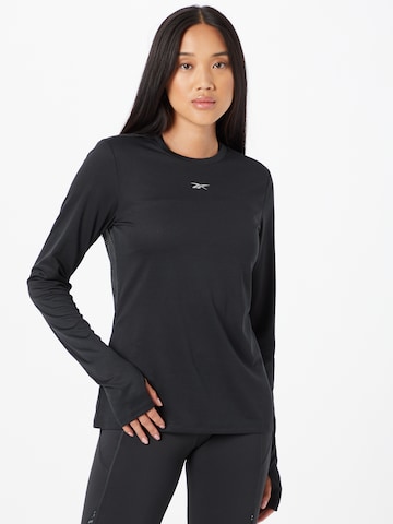 Reebok - Camiseta funcional en negro: frente