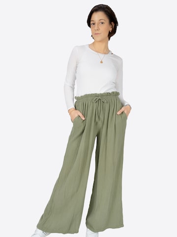 Seasons of April Wide leg Broek 'Liska' in Groen