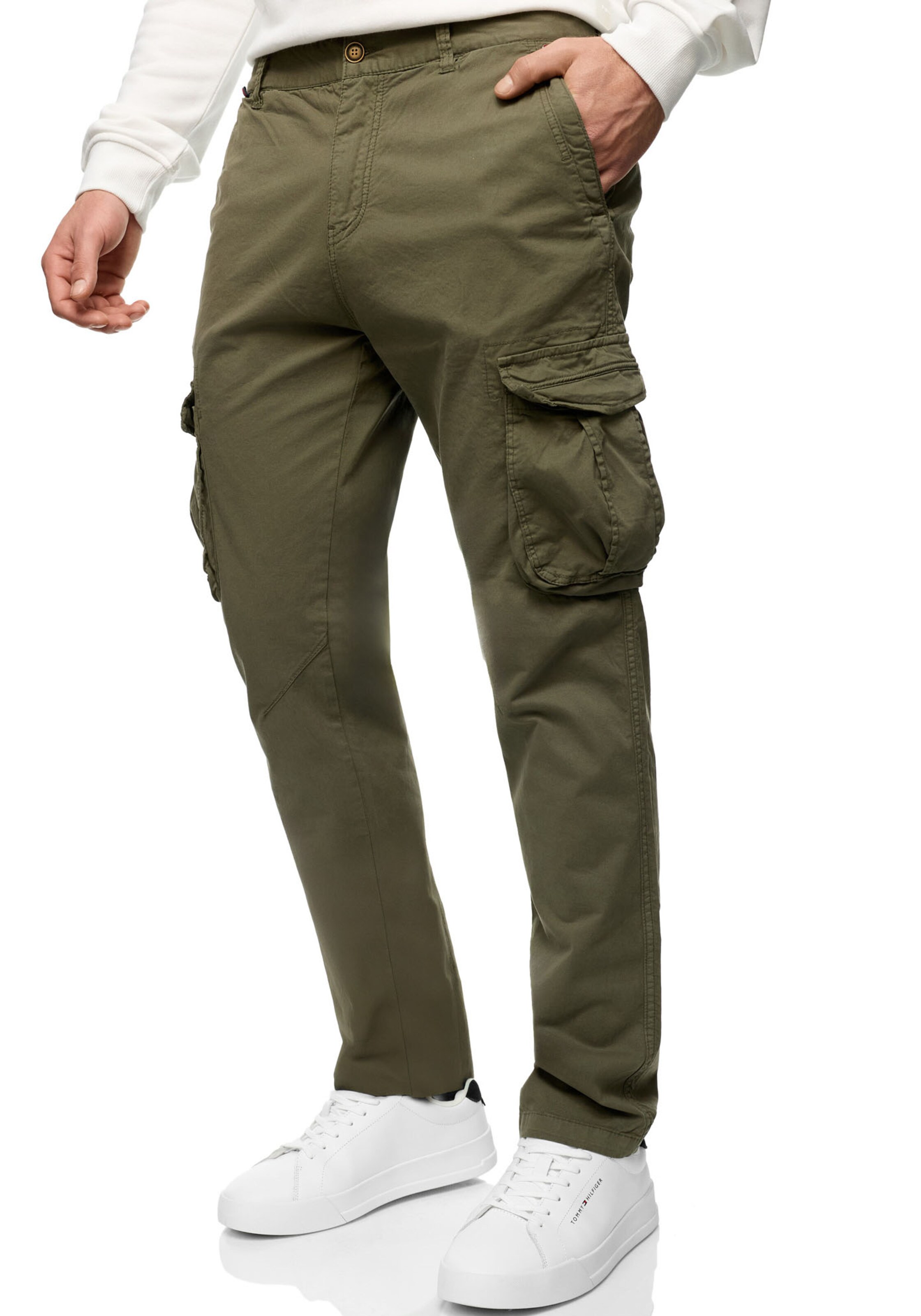 INDICODE JEANS Regular Hose in Grün