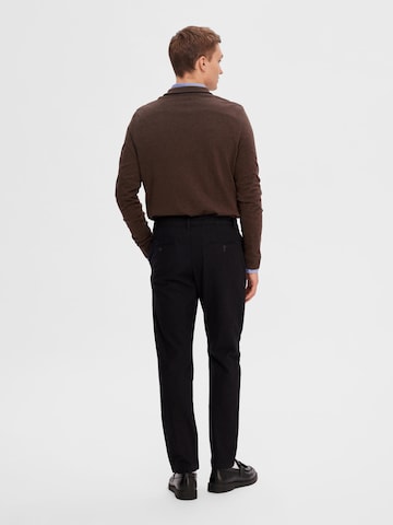 juoda SELECTED HOMME Standartinis „Chino“ stiliaus kelnės 'Miles'