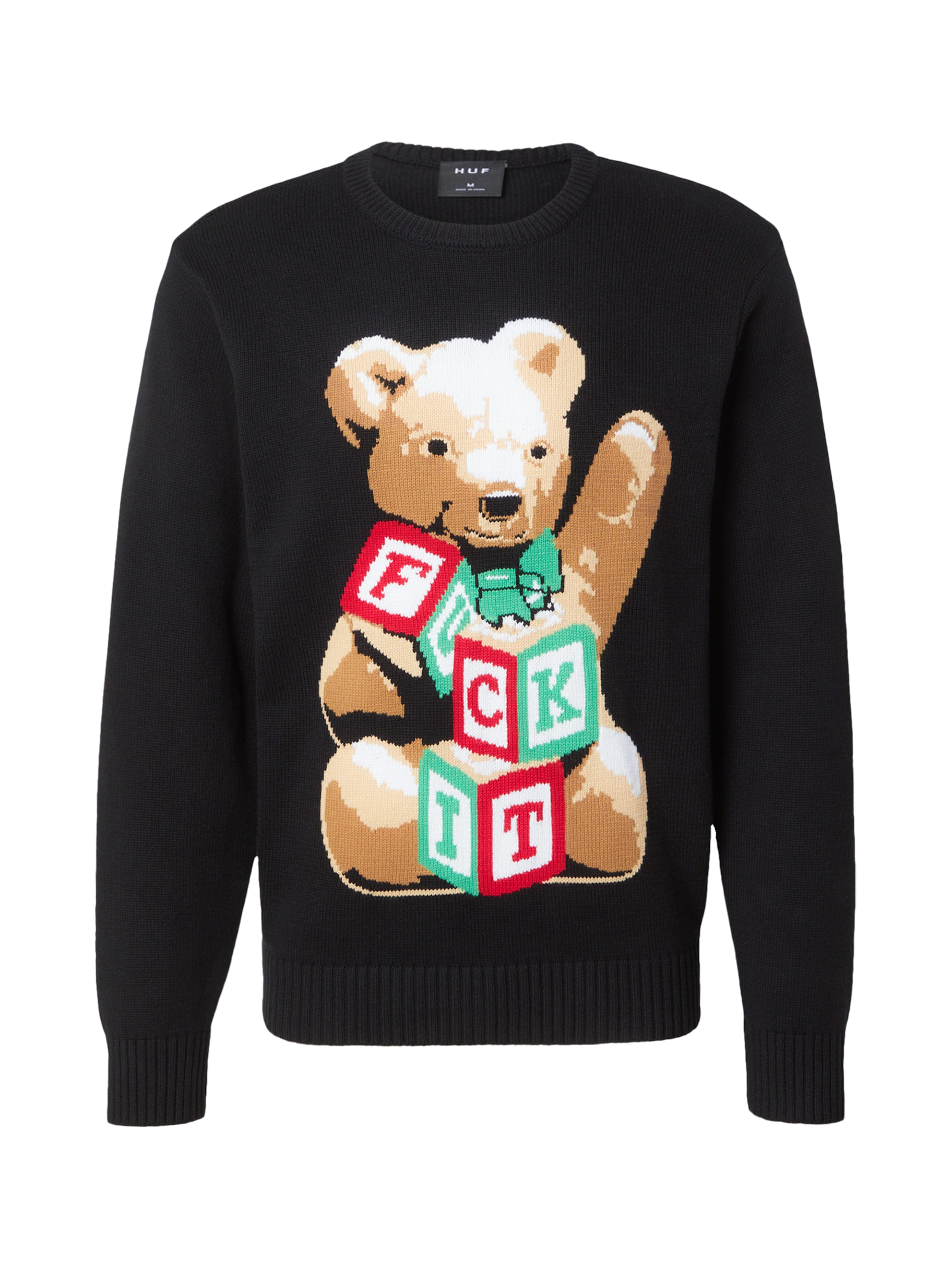 HUF Πουλόβερ σε μαύρο: μπροστά