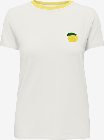 T-shirt 'ONLHEART' ONLY en blanc : devant