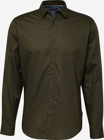 Coupe slim Chemise 'GINGHAM' JACK & JONES en vert : devant