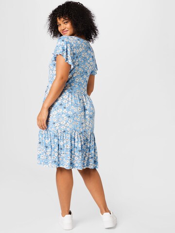 PIECES Curve Summer Dress 'Neora' in Blue