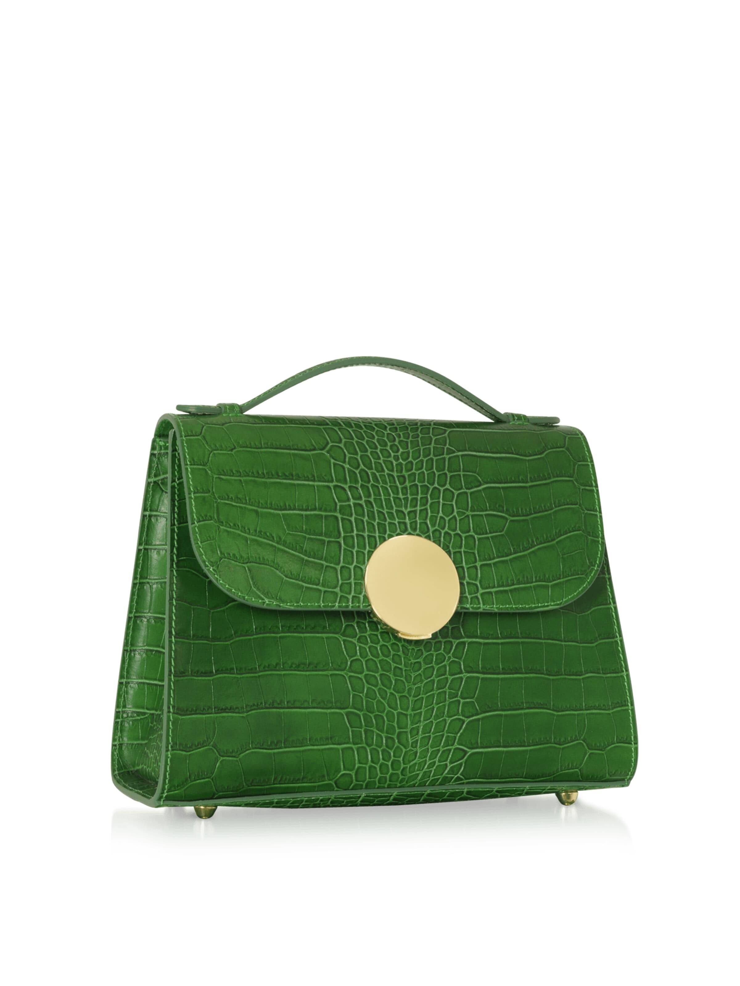 LeParmentier - Bolso de mano 'Bombo Croco' en verde