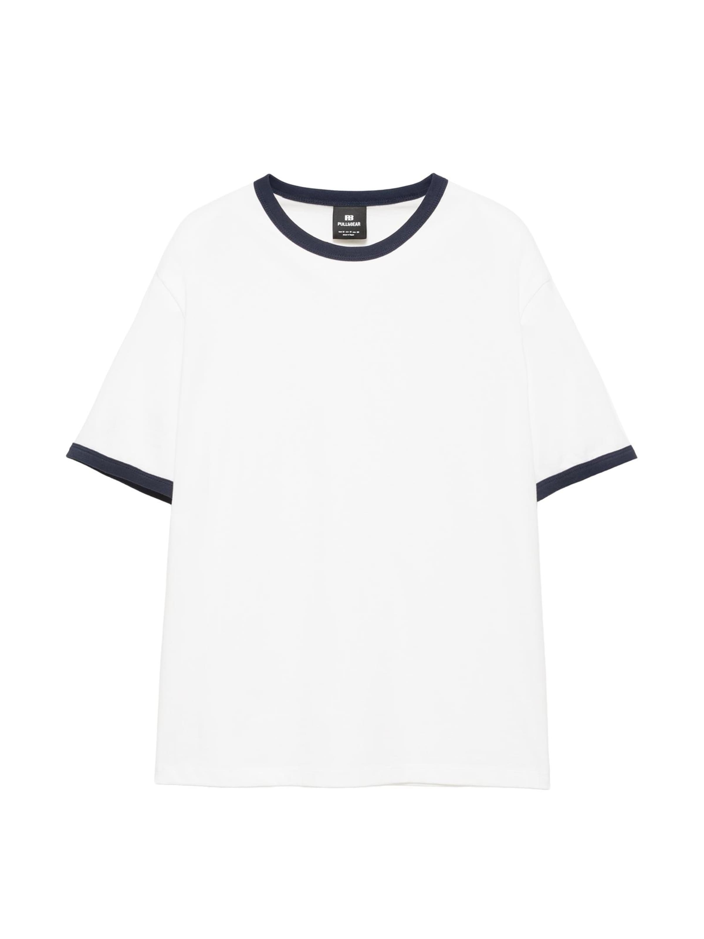Pull&Bear Тениска в бяло: отпред