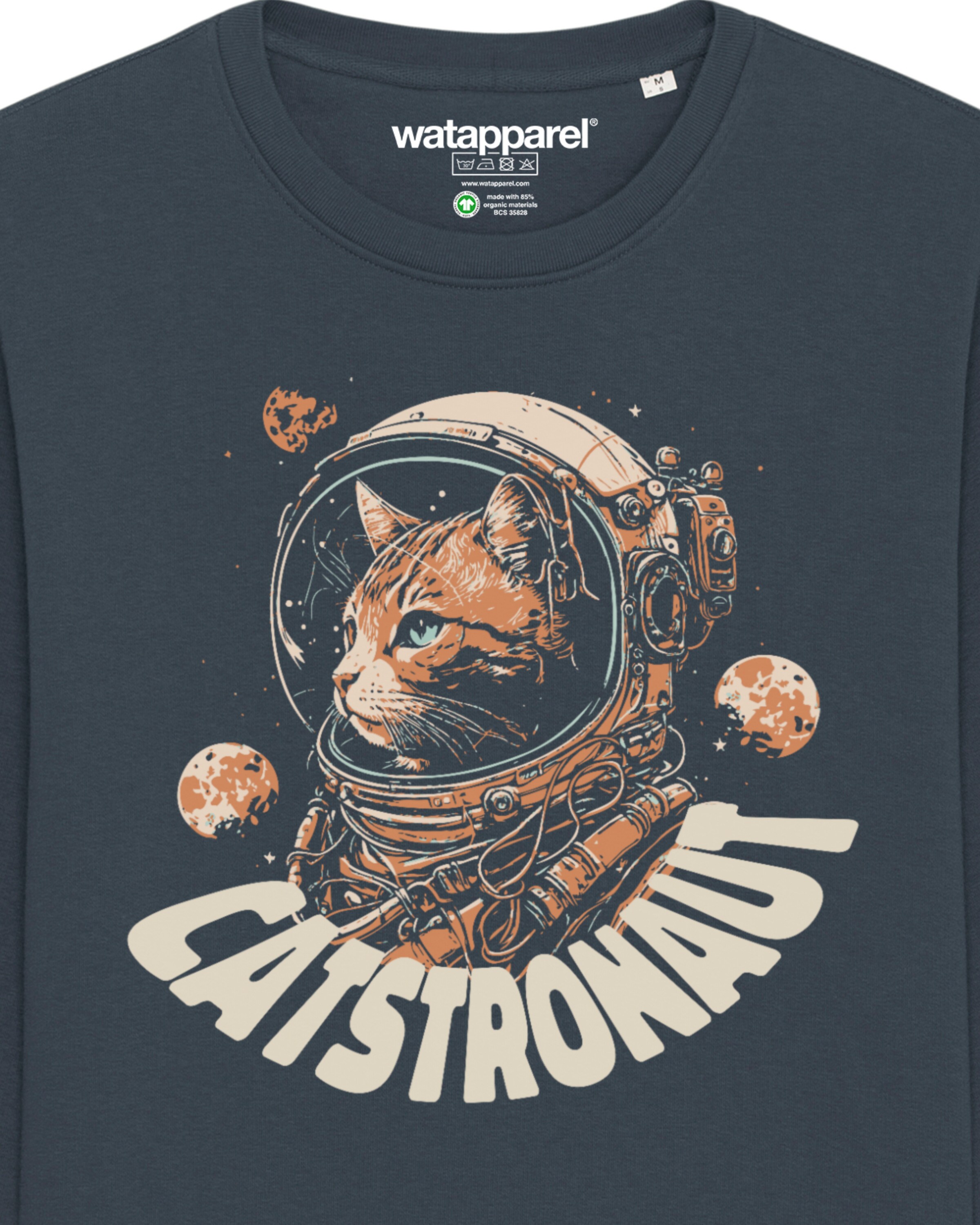 Watapparel Sweatshirt 'Catstronaut' in Grau
